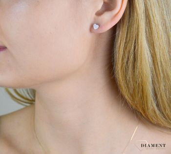 Kolczyki złote damskie 585 wkrętki serduszka z diamentami 0,07 ct E66698Y S. Złote kolczyki damskie. Złote kolczyki wkrętki. Kolczyki złote serduszka z diamentami. Kolczyki złote wkrętki z diamentami. Kolczyki wkrętki złote na pre (3).JPG